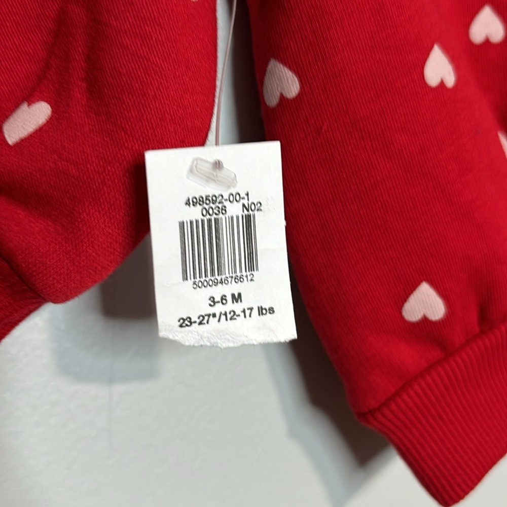 5 for $20! Old Navy Hearts Red Sweater Size 3-6M - Picture 3 of 5